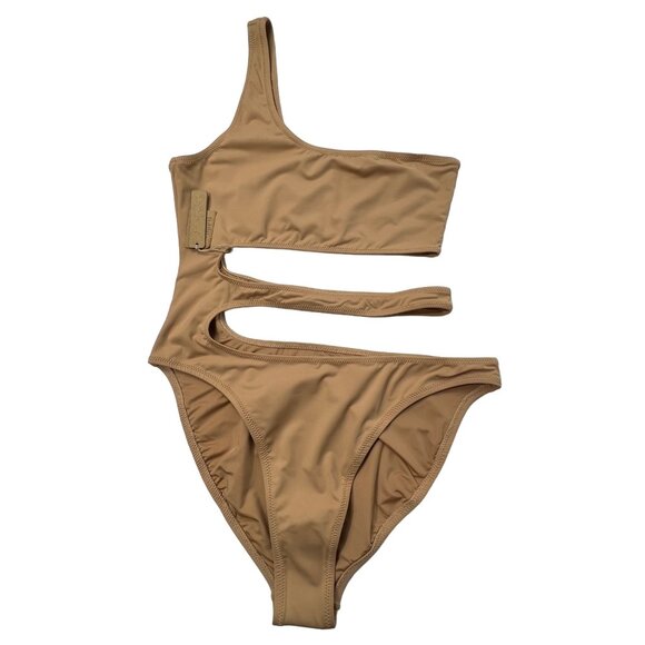 SKIMS Swim One Shoulder Monokini Ochre Womens Medium - Picture 2 of 13